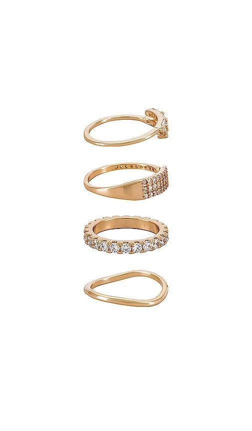 Crystal Embellished Ring Set Ettika Product Image