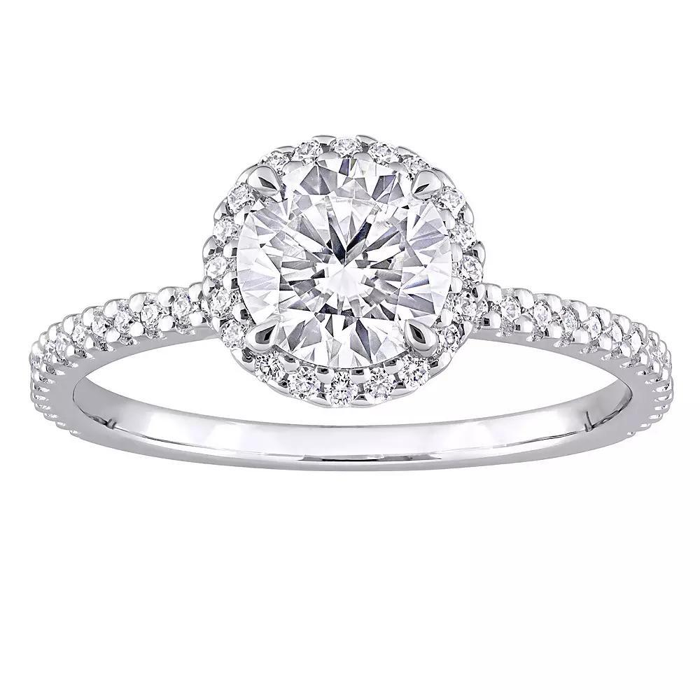 Stella Grace Sterling Silver Lab-Created Moissanite Halo Ring, Women's, Size: 8.50 Product Image