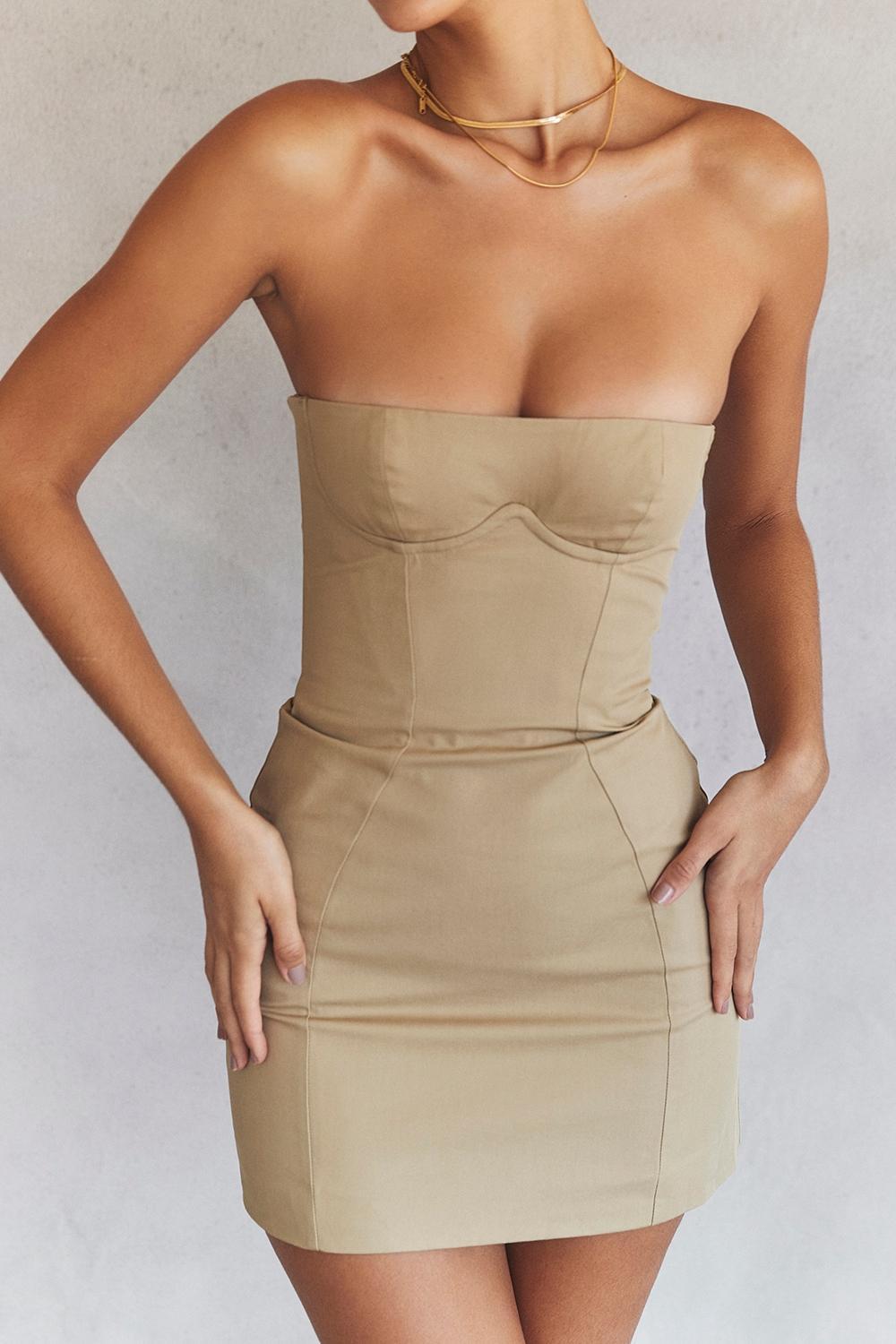 Elissa  stone strapless mini dress Product Image