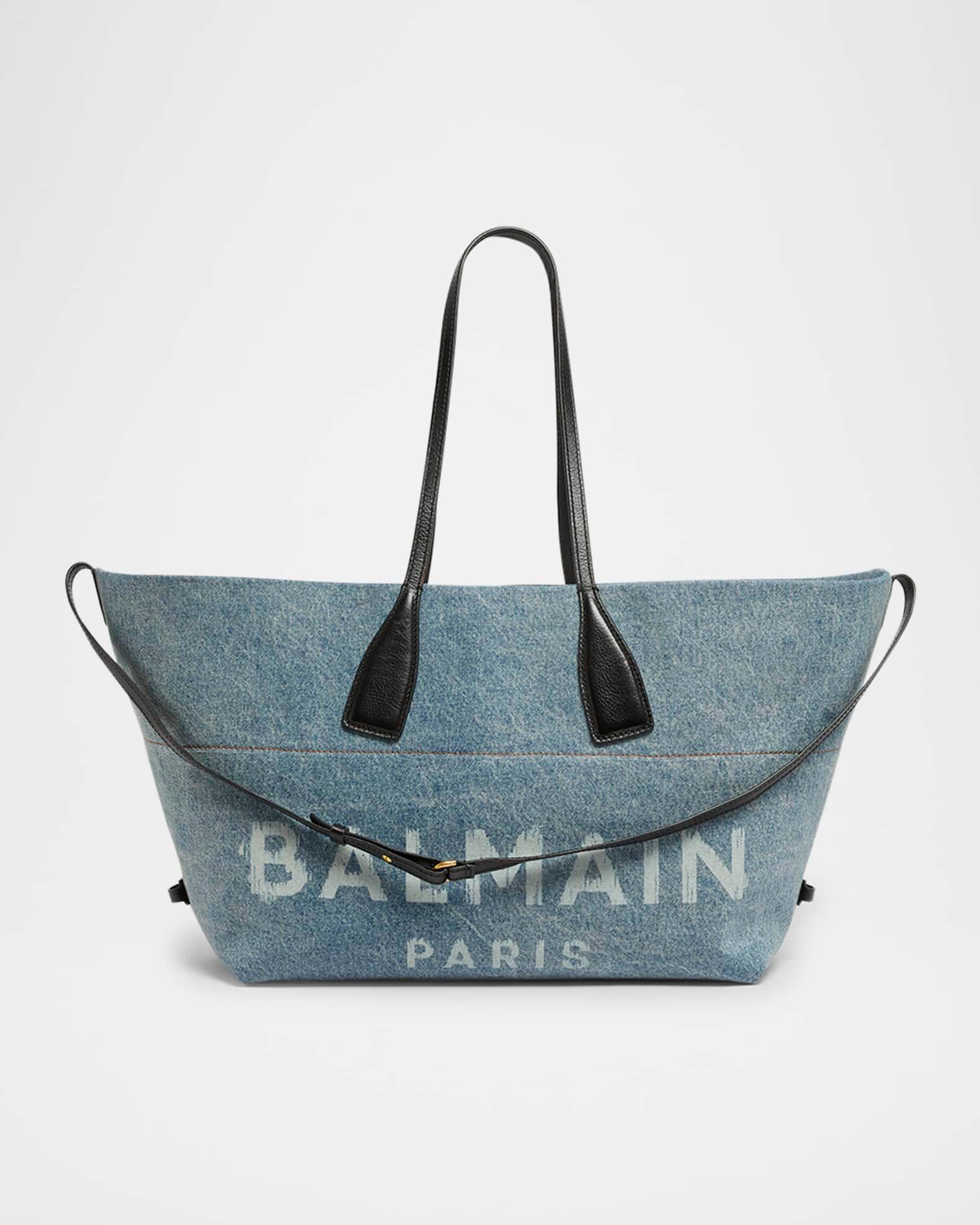 Track Shoulder Bag in Denim and Calfskin Leather Product Image