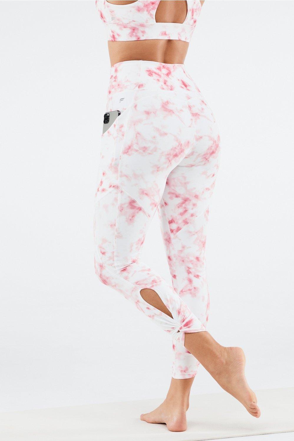 Fabletics Oasis High-Waisted 7/8 Legging Womens Red Smokey Marble plus Size 4X Product Image
