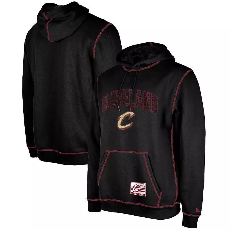 Men's New Era Black Brooklyn Nets 2023/24 City Edition Satin Stitch Elite Pack Pullover Hoodie, Size: XL Product Image