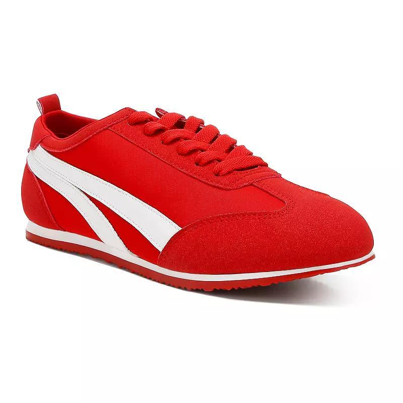 London Rag Montek Women's Metallic Lace-Up Sneakers, Size: 6, Red Product Image