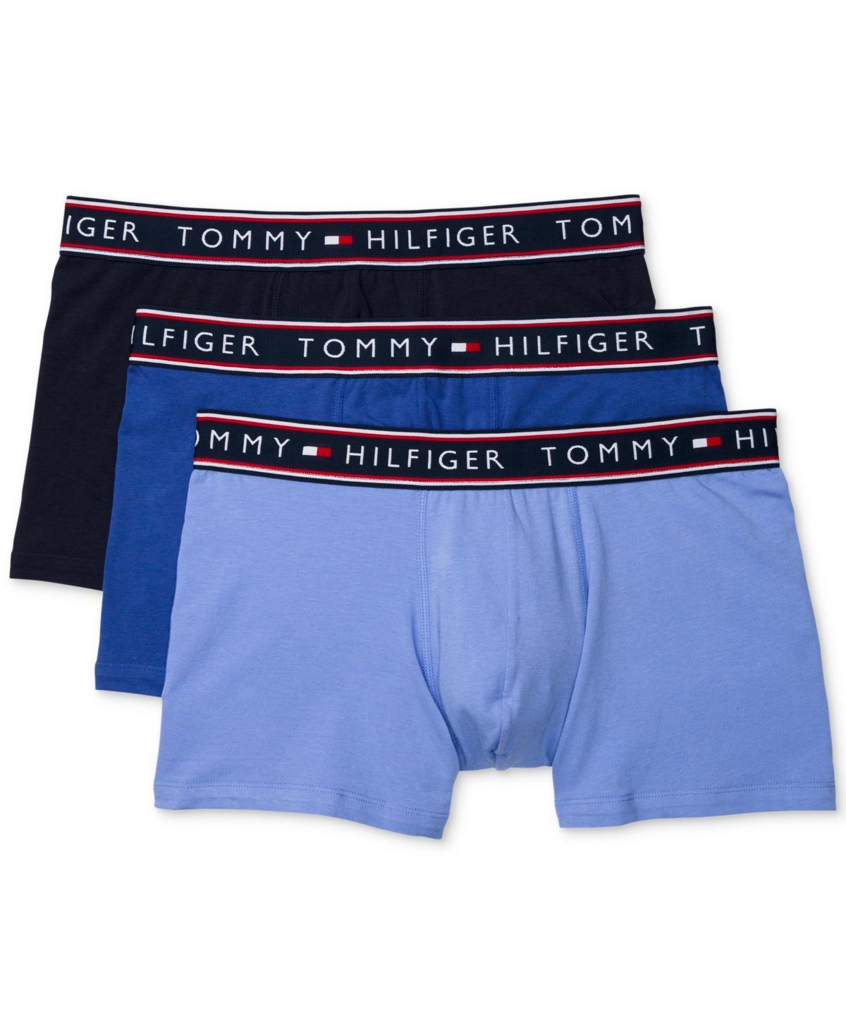 Men's Tommy Hilfiger Stretch 3-Pack Trunk Briefs, Size: XXL, Red Black Grey Product Image
