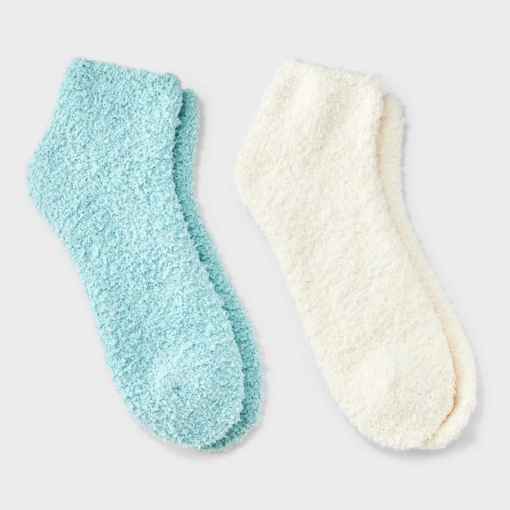 Womens Solid 2pk Cozy Ankle Socks - Auden 4-10: Recycled Polyester, Spandex, Knit, Tagless, Machine Washable Product Image