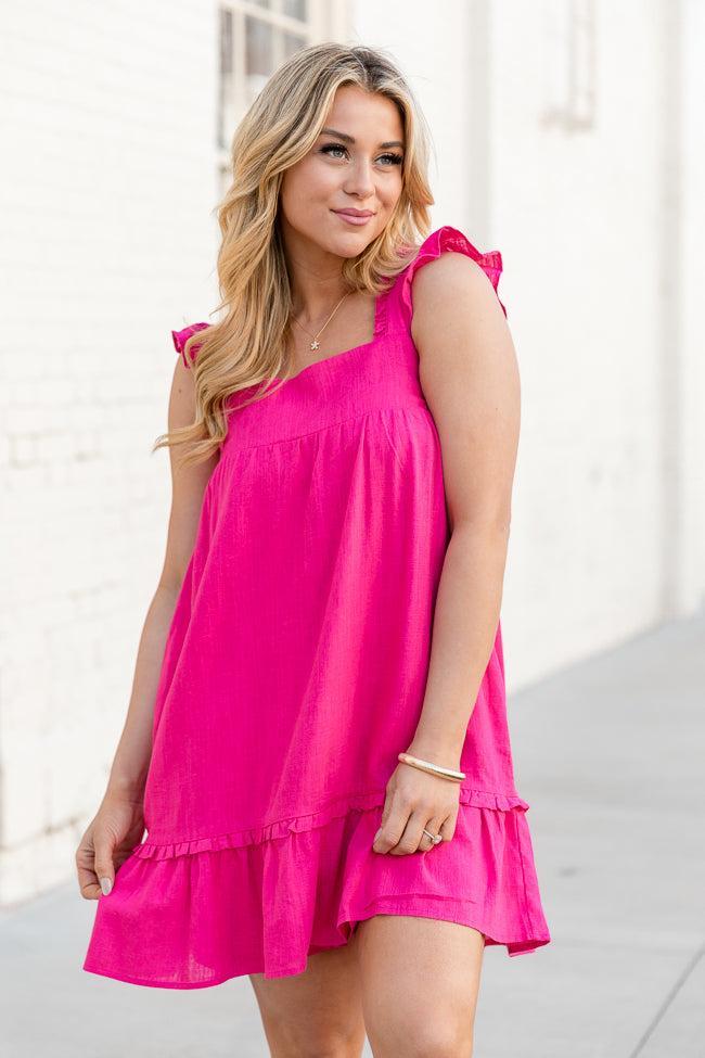Found My Purpose Hot Pink Square Neck Dress SALE Product Image