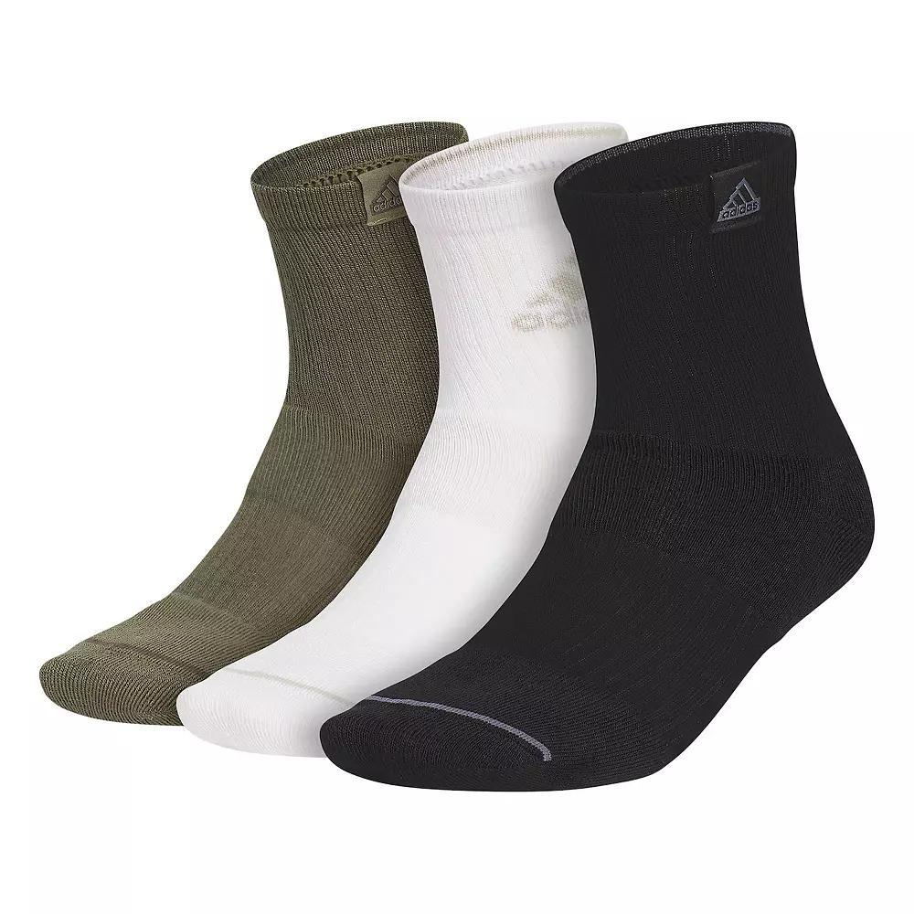 Men's adidas 3-Pack Cushioned Sport 2.0 High Quarter Sock, Size: 6-12, Green Biege Product Image
