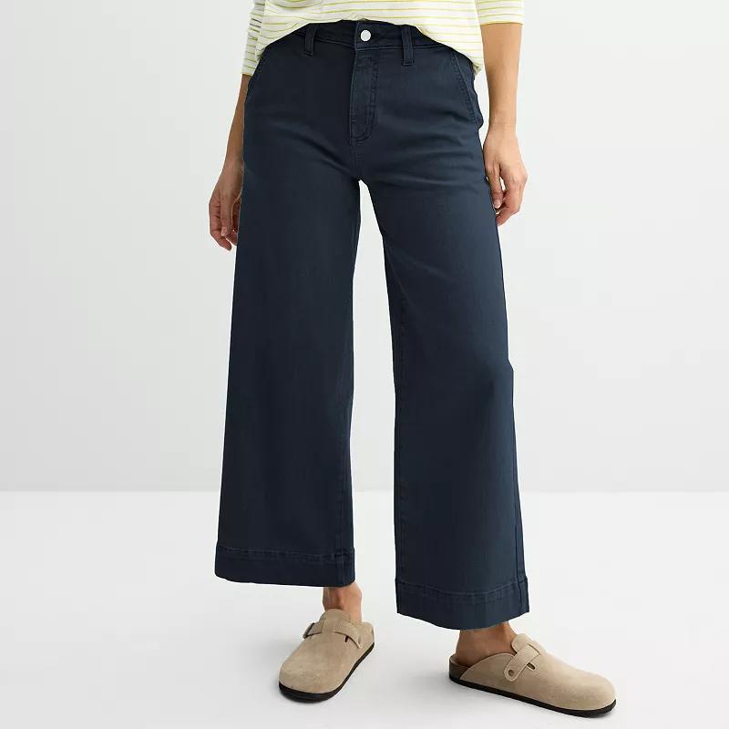 Women's Sonoma Goods For Life® Cropped Wide Leg Pants, Size: 10, Brown Product Image