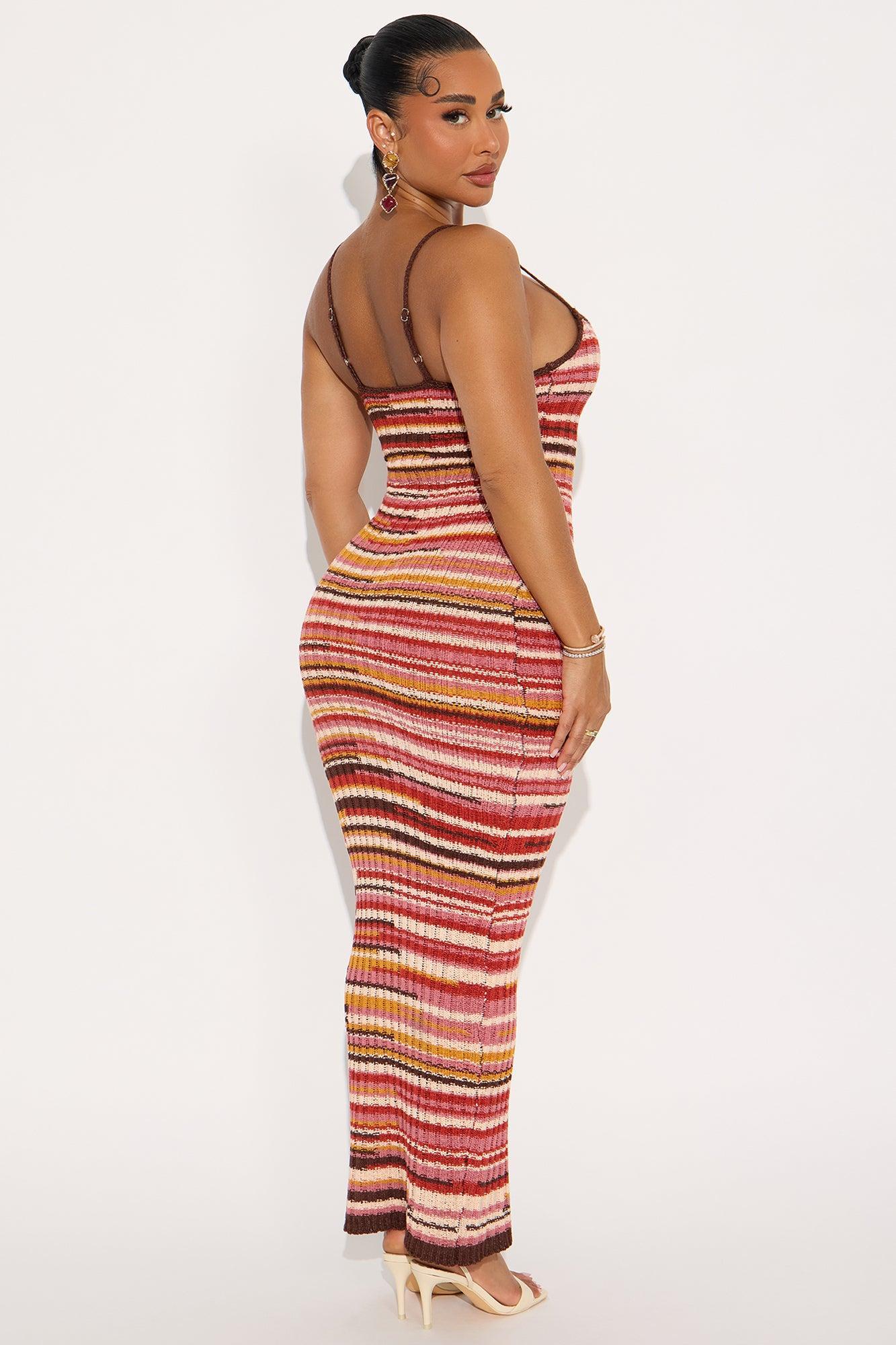 Astrid Crochet Maxi Dress - Orange/combo Female Product Image