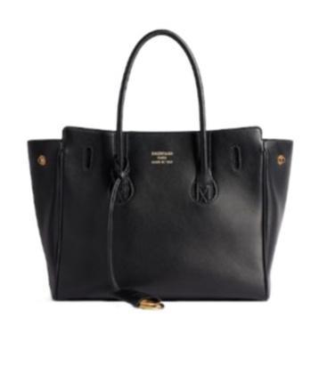 BALENCIAGA Women Black Leather Mini Carry All Hampton Shopping Bag Product Image