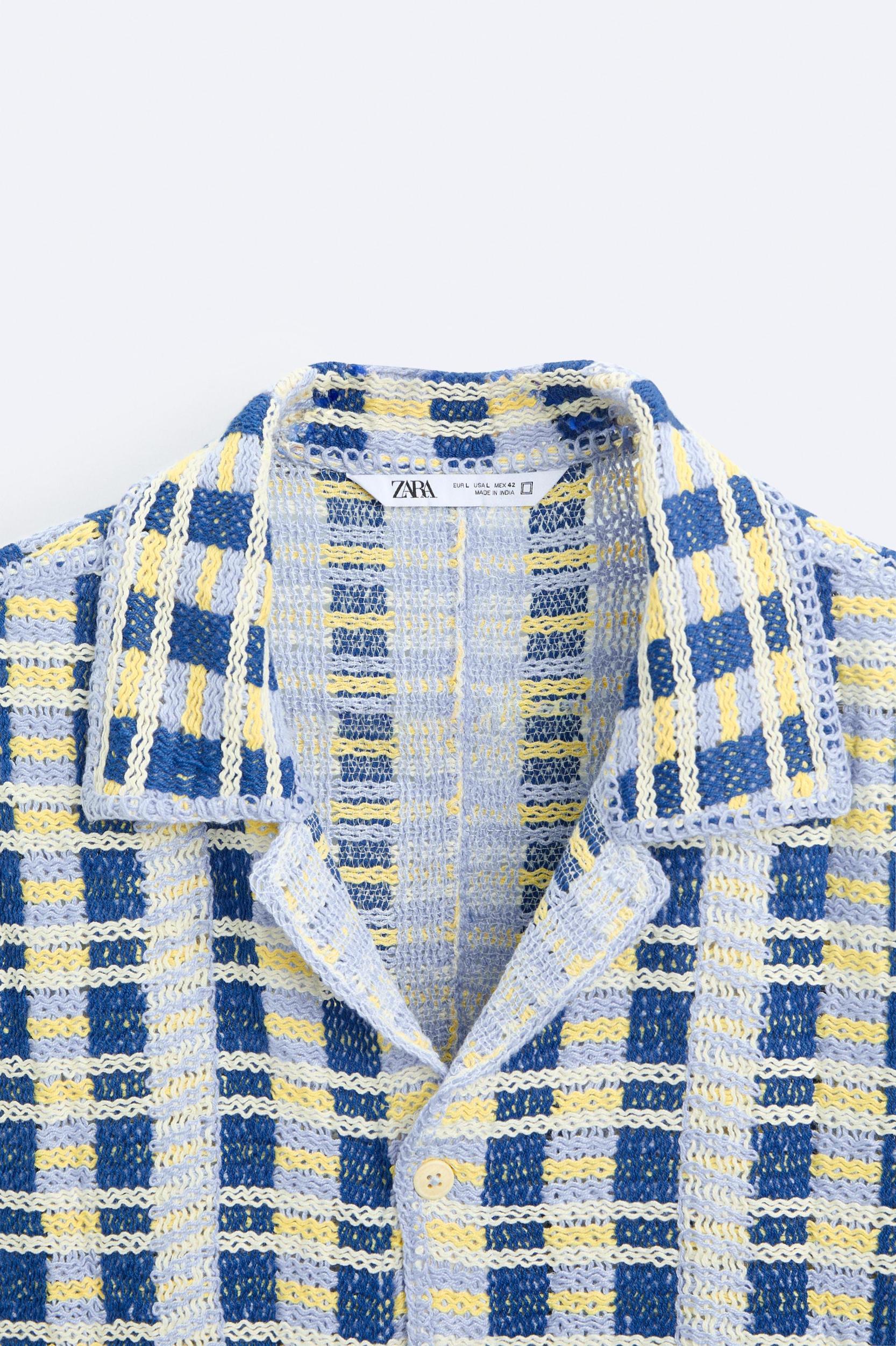 GEOMETRIC CROCHET SHIRT Product Image