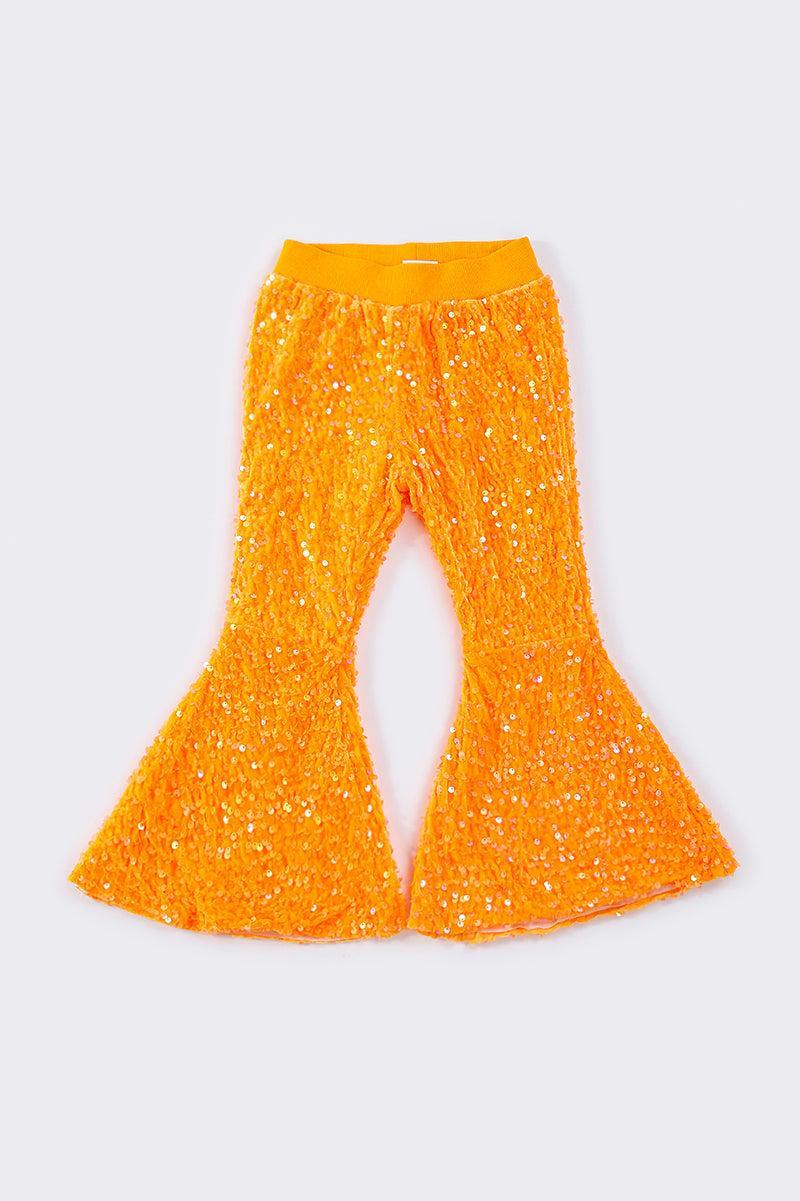 Pink sequin bell pants Product Image