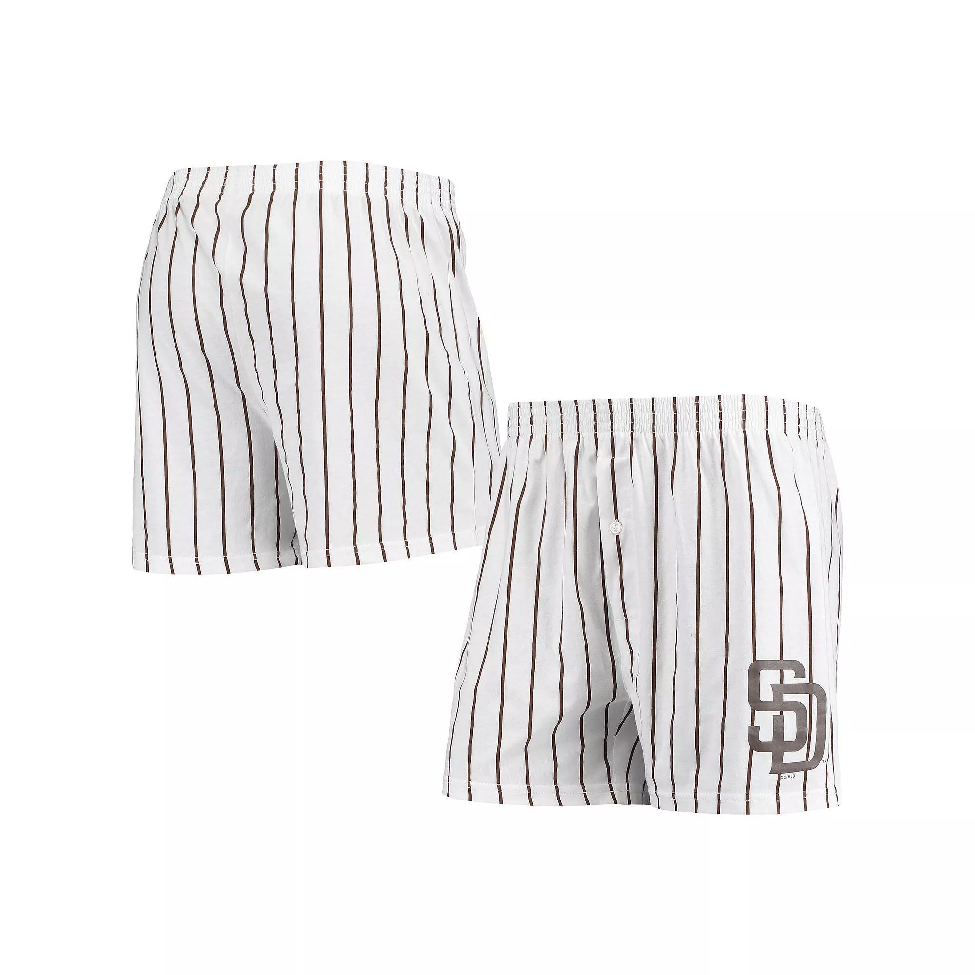 Men's Concepts Sport White San Diego Padres Vigor Pinstripe Boxer Shorts, Size: Small Product Image