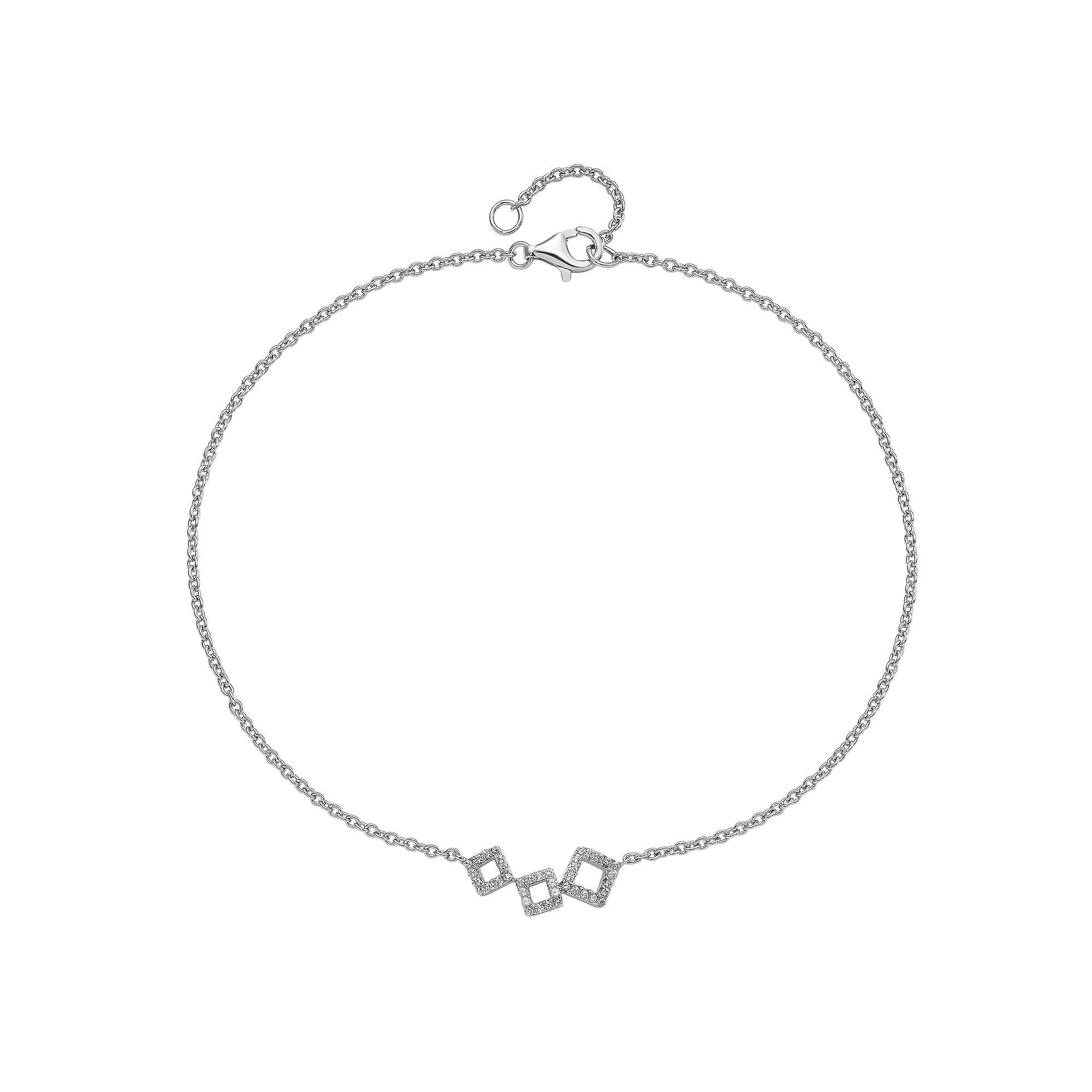 Sophie Miller Sterling Cubic Zirconia Geometric Anklet, Women's, Size: 9.50 Product Image