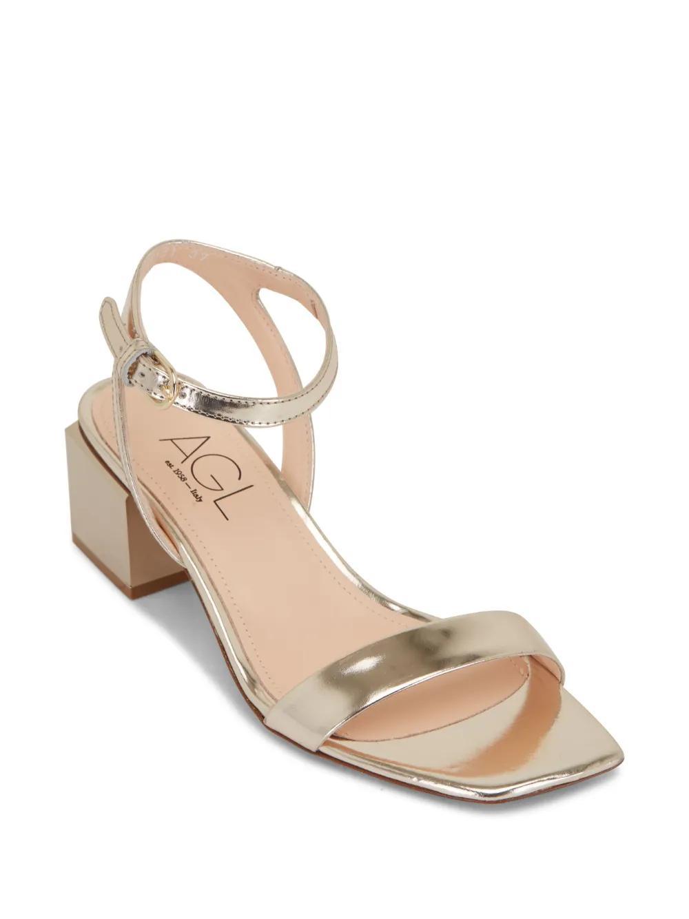 AGL ATTILIO GIUSTI LEOMBRUNI 60mm Open-toe Sandals In Gold Product Image