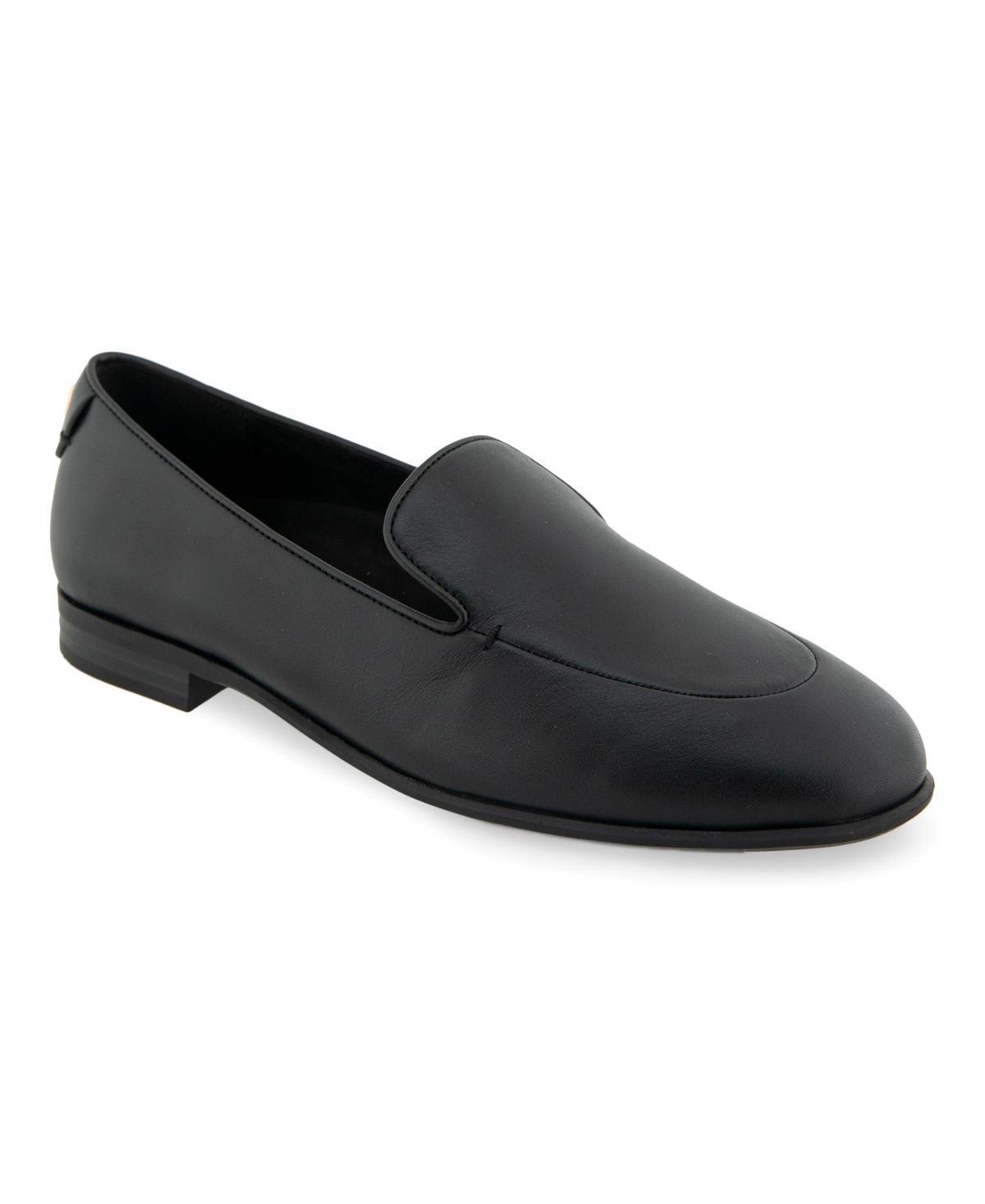 Aerosoles Wells Women's Leather Loafers, Size: 8.5, Black Shiny Leather Product Image