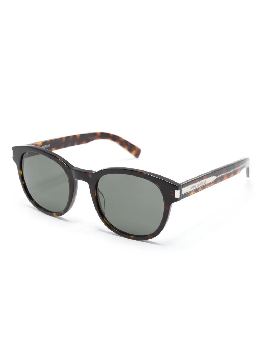 SAINT LAURENT Logo-engraved Tortoiseshell Sunglasses In Brown Product Image