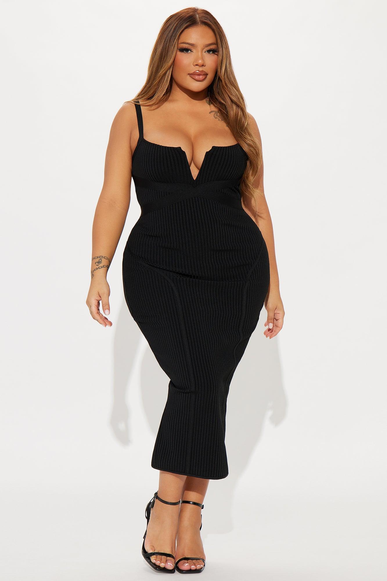 Misty Bandage Midi Dress - Black Product Image