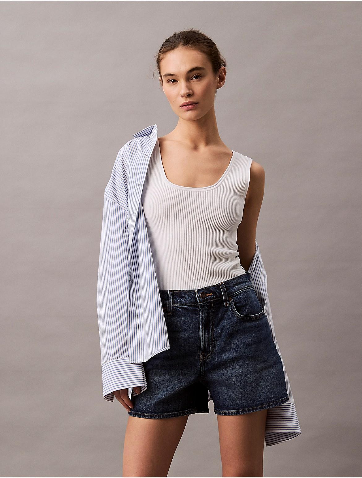 Calvin Klein Women's High Rise Denim Shorts - Blue - 31 Product Image