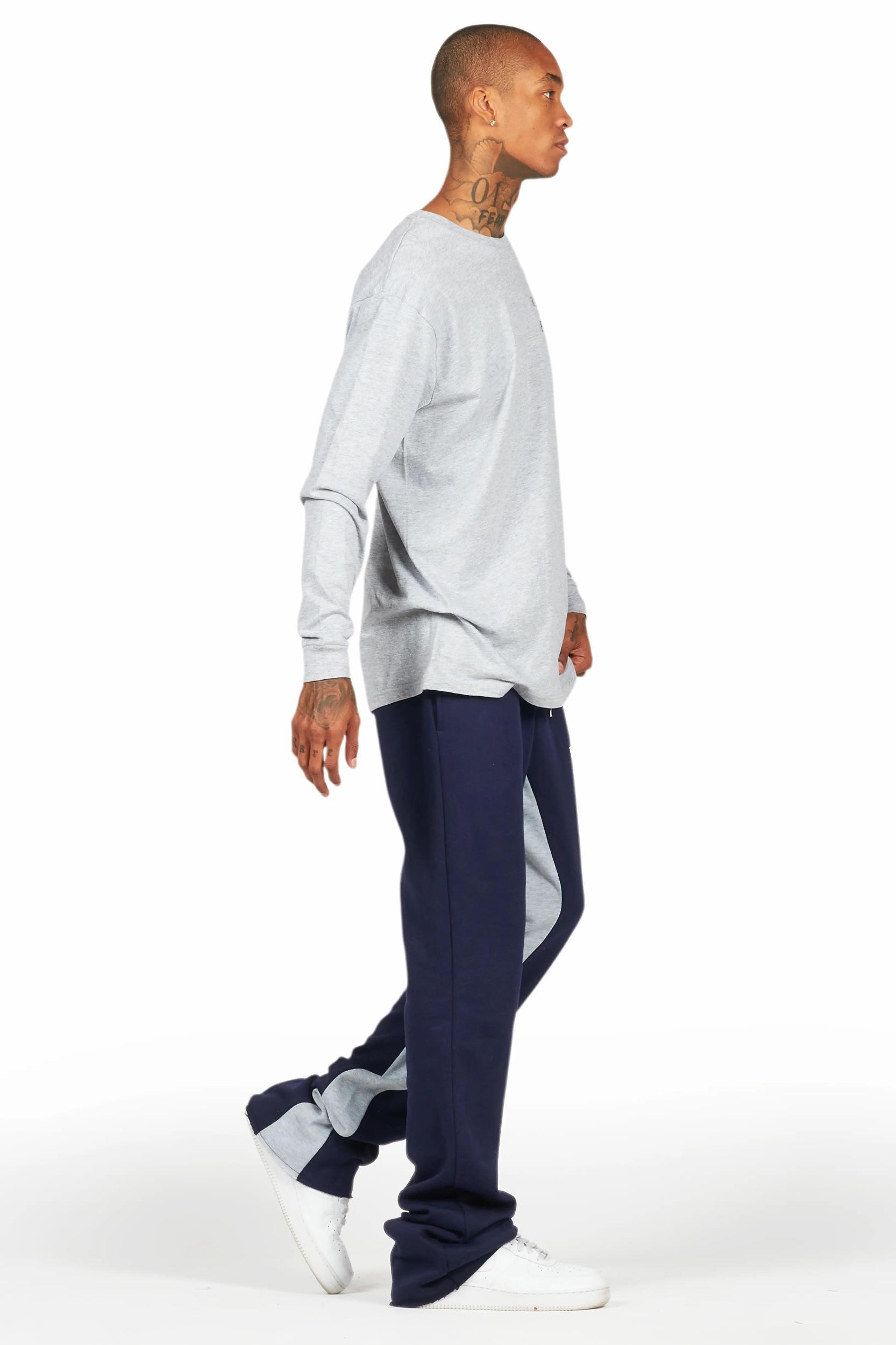 Briggs Heather Grey Long Sleeve T-Shirt/Baggy Pant Set Male Product Image