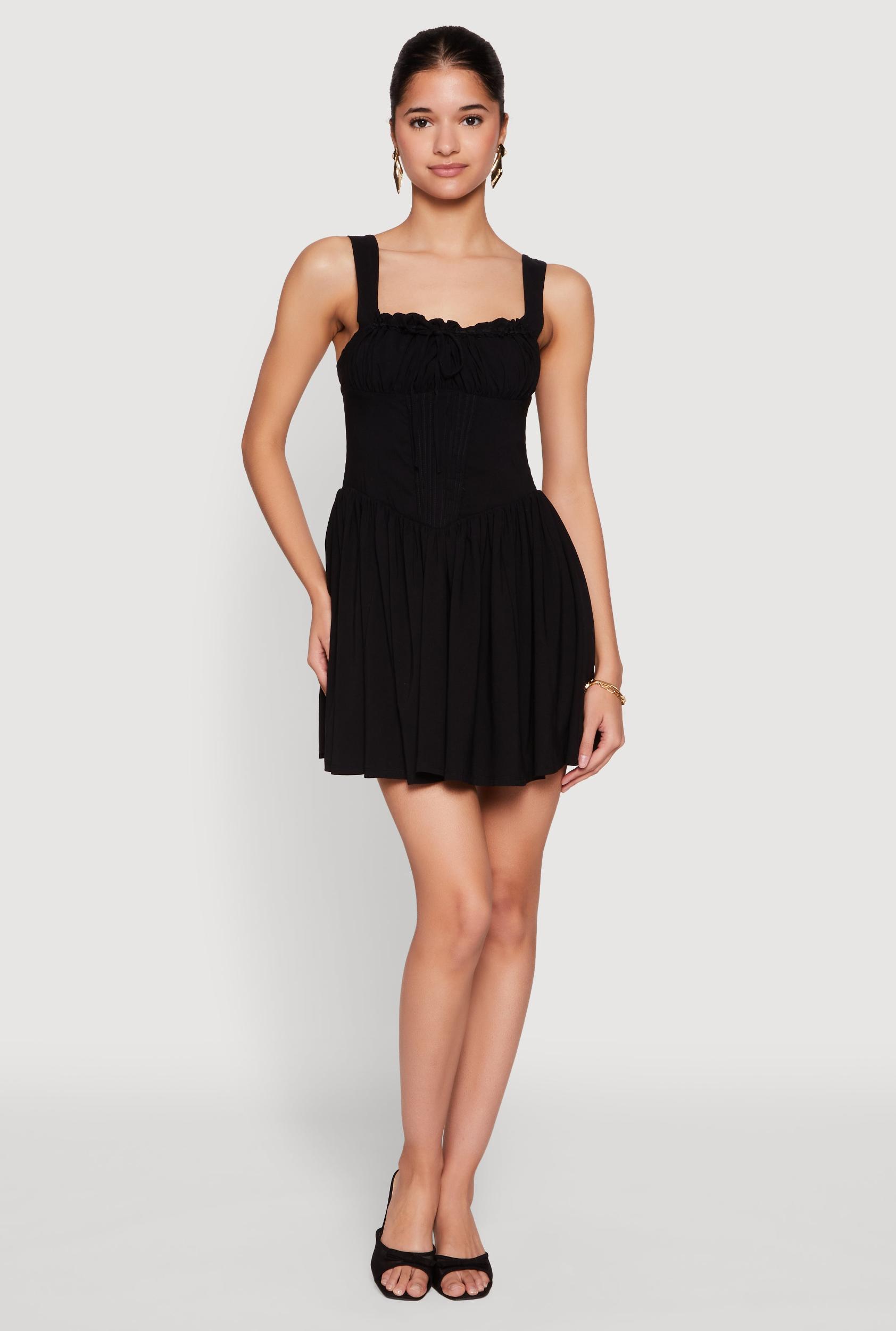 Womens Pleated Corset Mini Dress Product Image