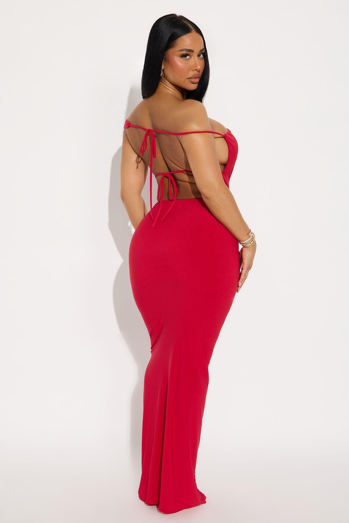 No Mercy Backless Maxi Dress - Red Female Product Image