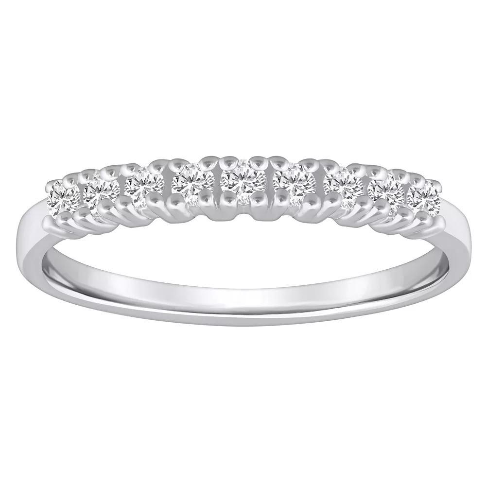 Alyson Layne 14k Gold 1/4 Carat T.W. Diamond 9-Stone Wedding Ring, Womens, White Product Image