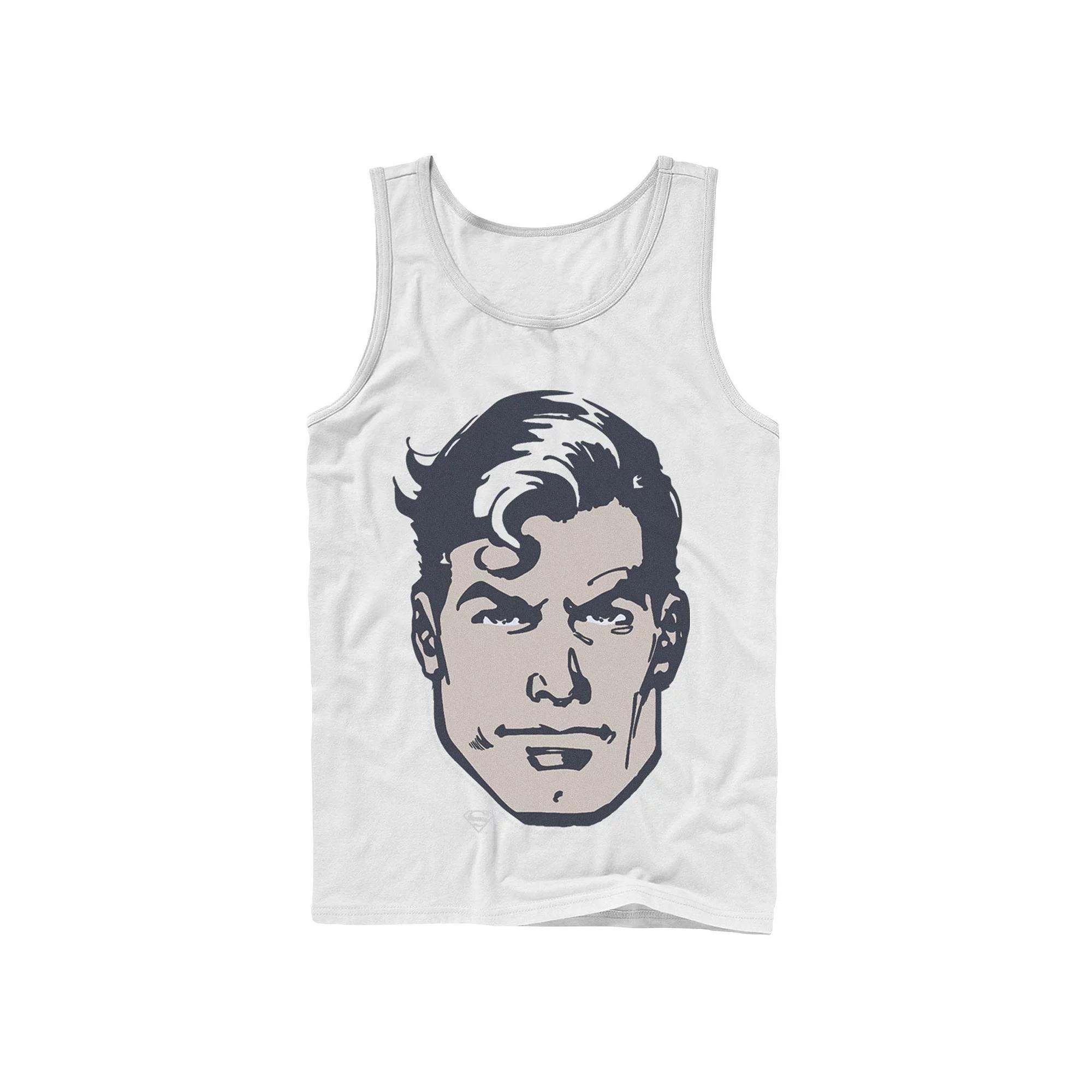 Men's DC Comics Superman Large Chest Portrait Tank Top, White Product Image