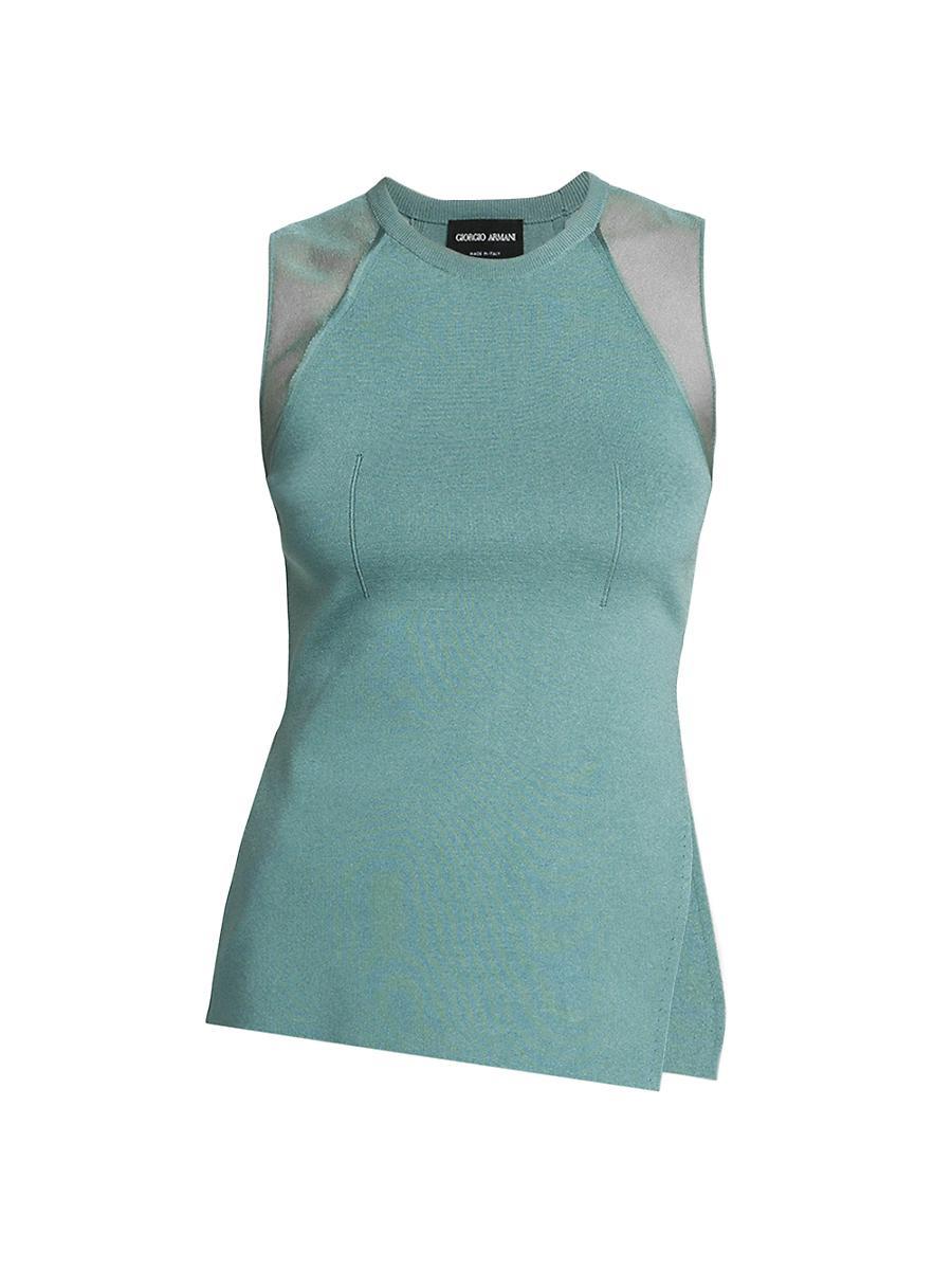Womens Side-Split Knit Tank Top Product Image