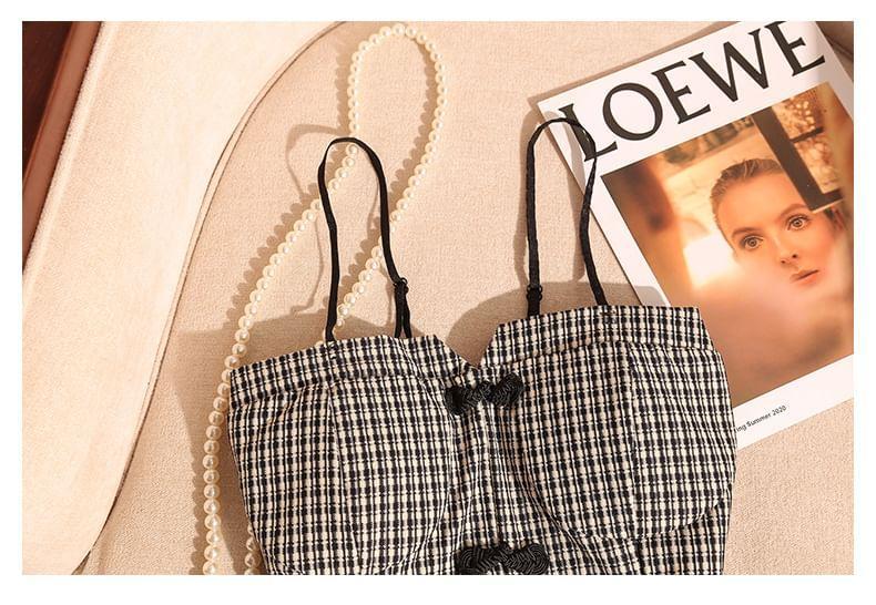 Plaid Crop Camisole Top Product Image