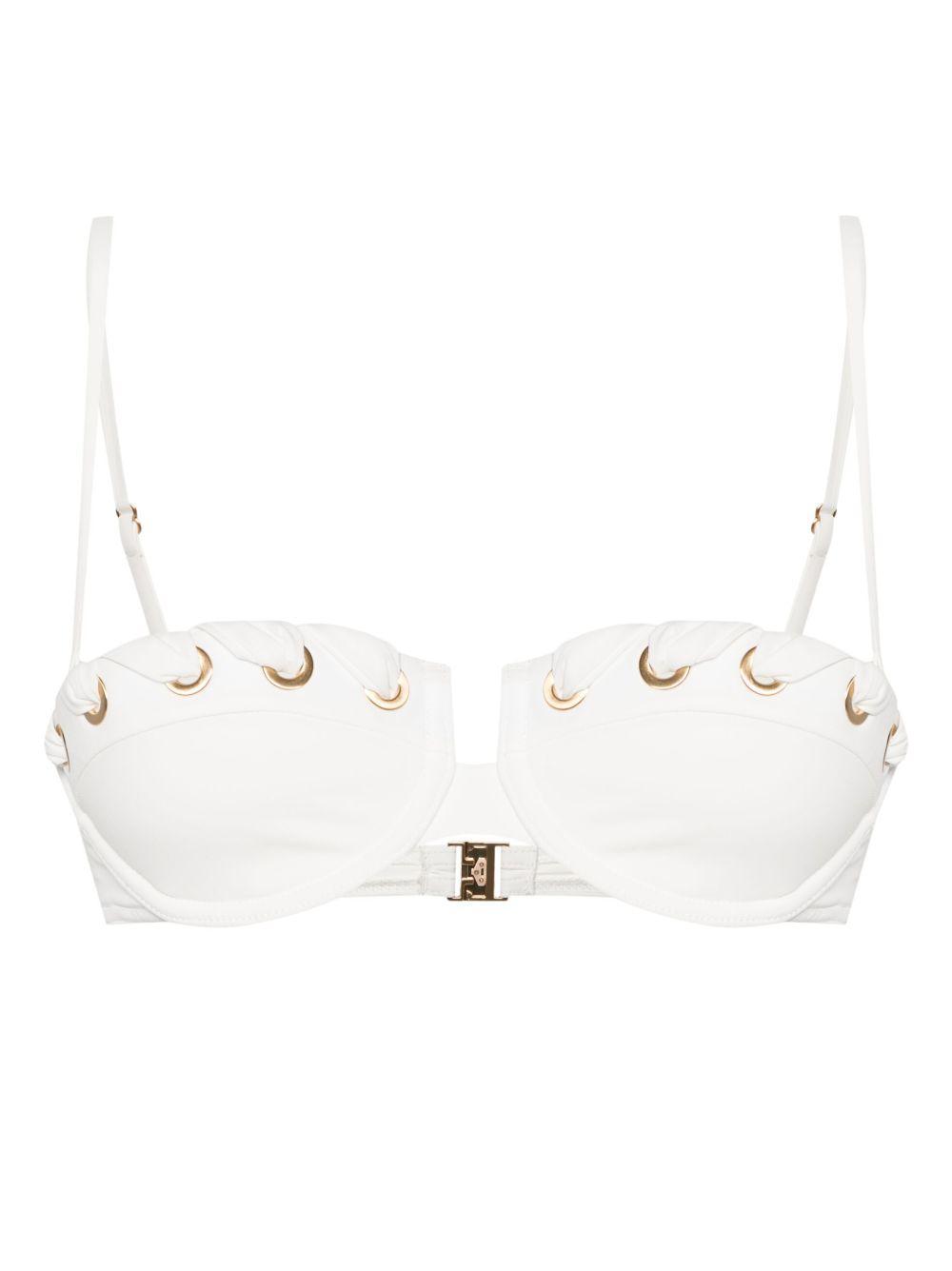 ZIMMERMANN Halliday Eyelet Balconette Bra Bikini Top Ivory In White Product Image