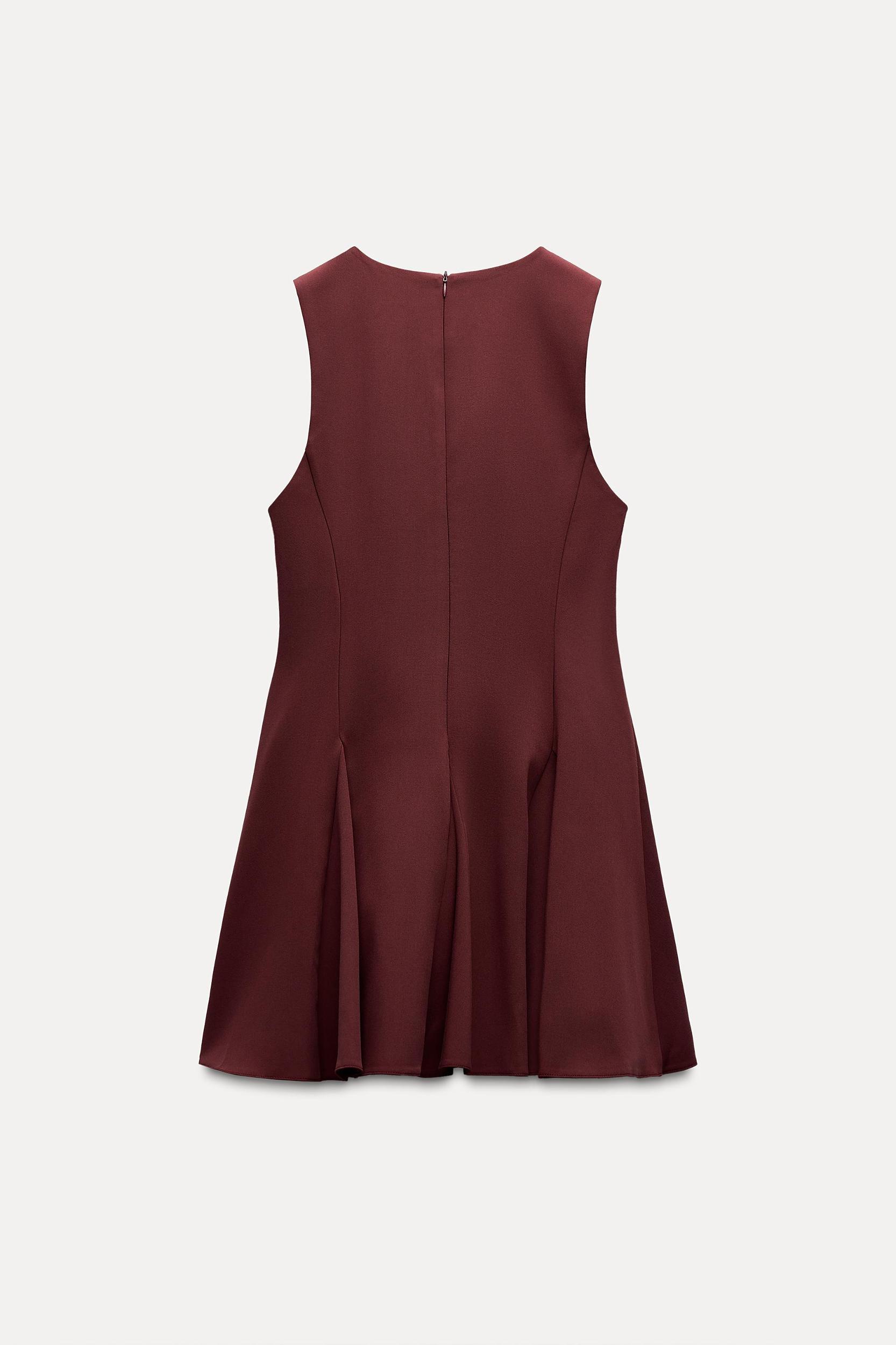 GODET BOW SHORT DRESS Product Image