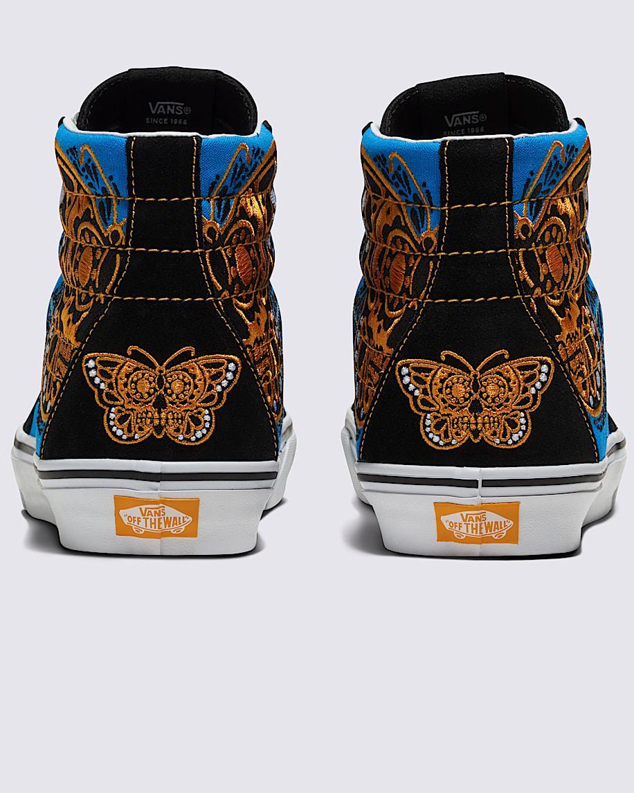 Dia De Muertos Sk8-Hi Shoe in Black / Blue| Vans US Product Image