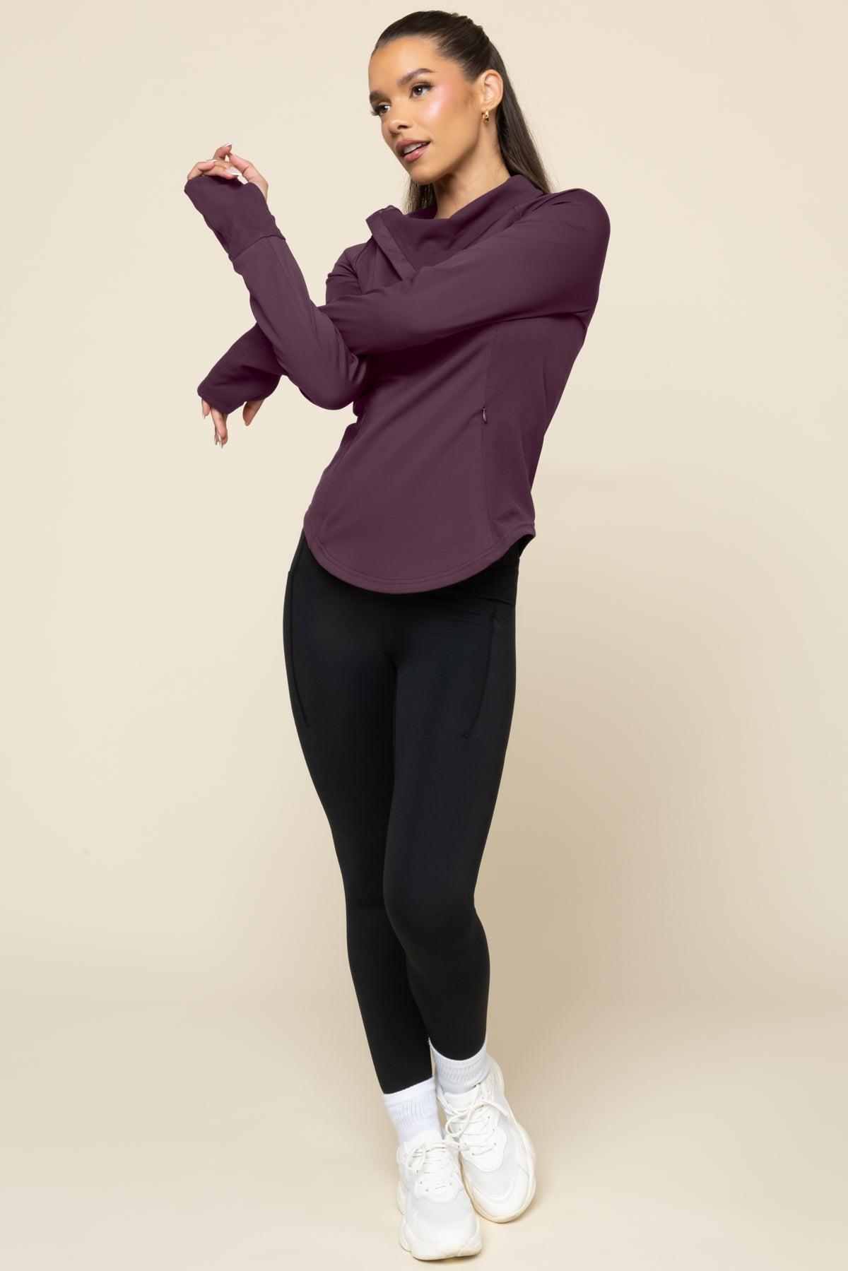 Chasing Pavements Mockneck Pullover - Aubergine Product Image