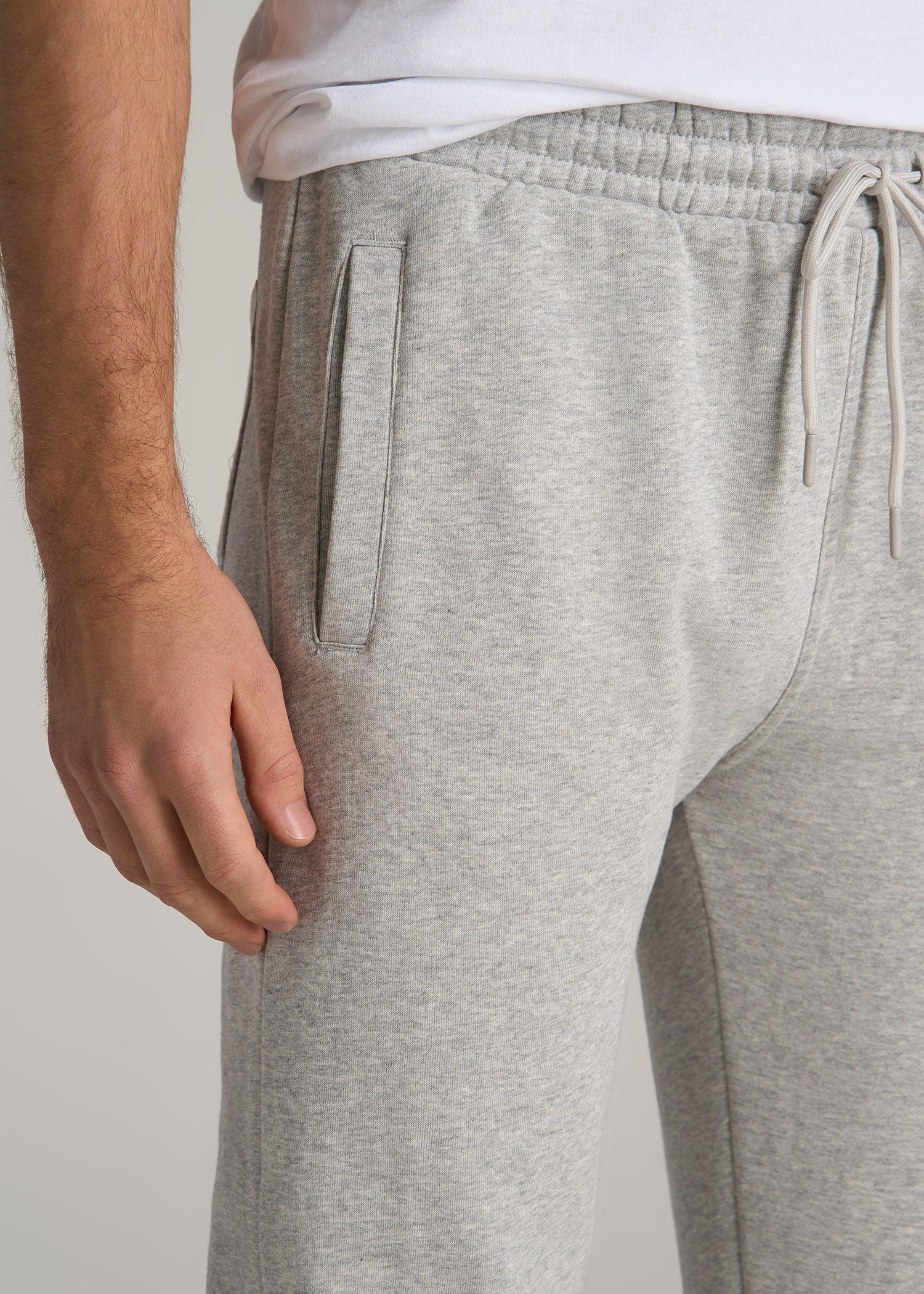 Wearever Fleece Elastic-Bottom Sweatpants for Tall Men in Grey Mix Product Image