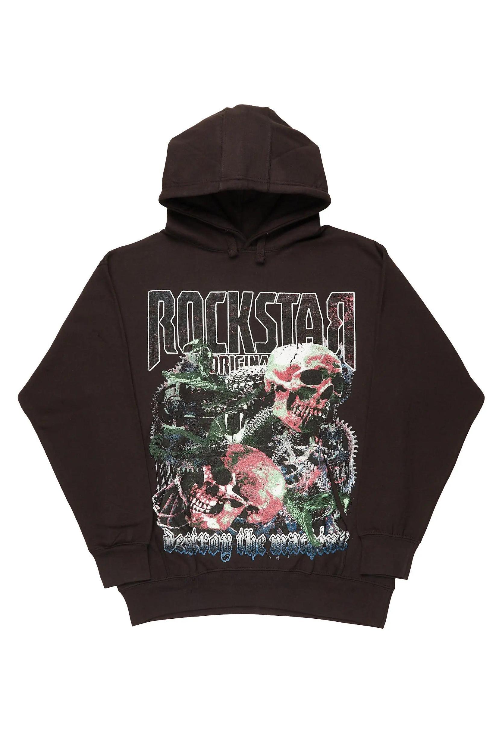 Argent Black Graphic Hoodie Male Product Image