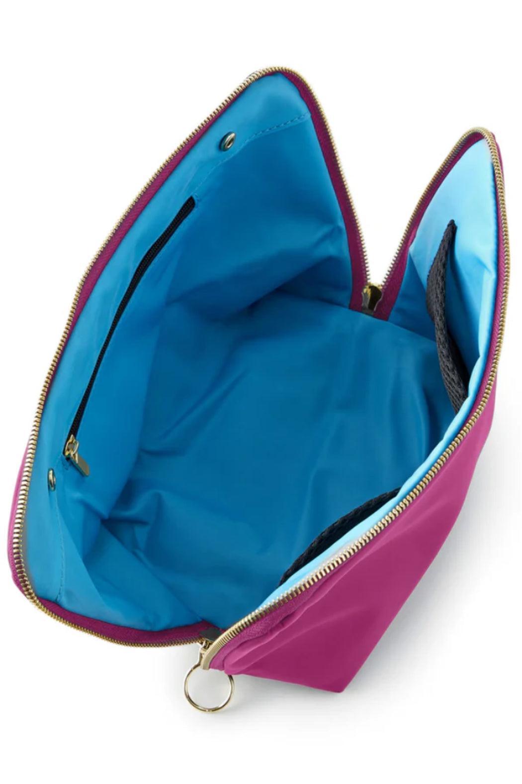 KUSSHI Signature Makeup Bag (medium) Pink with Teal Interior Product Image