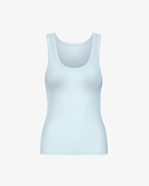 Women Organic Rib Tank Top - Polar Blue Product Image
