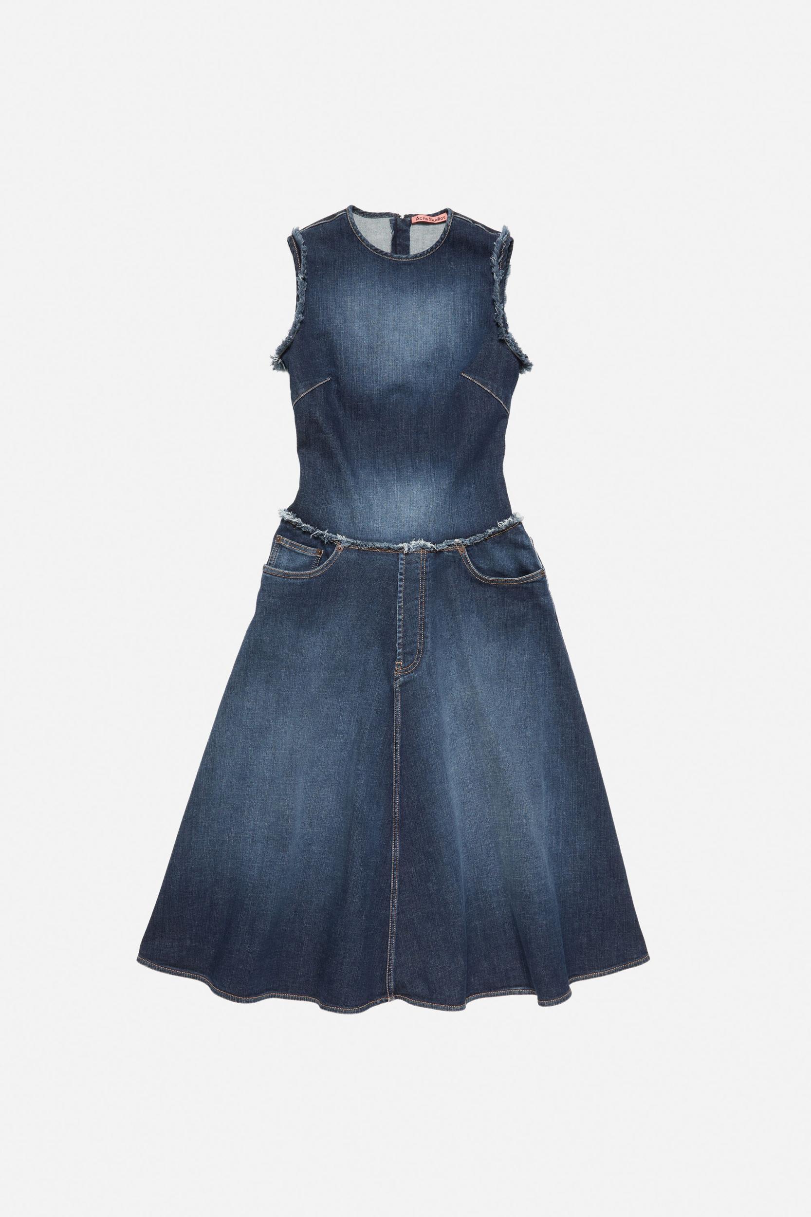 Layered denim midi dress Product Image