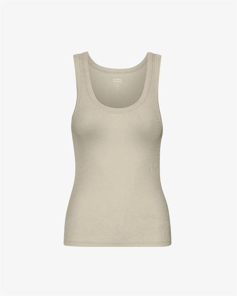 Women Organic Rib Tank Top - Oyster Grey Product Image