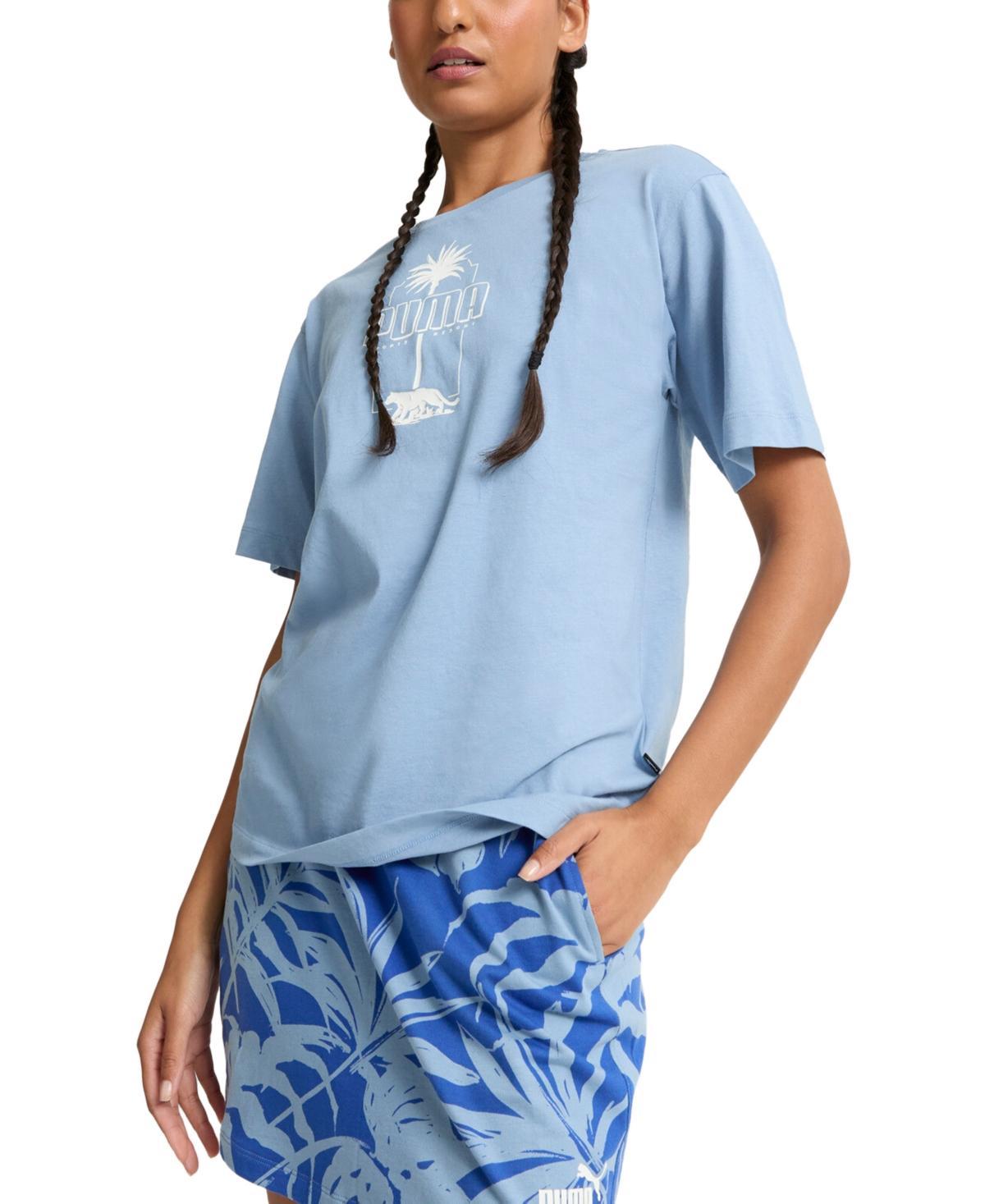 Puma Womens Essentials Palm Resort Graphic T-Shirt Product Image