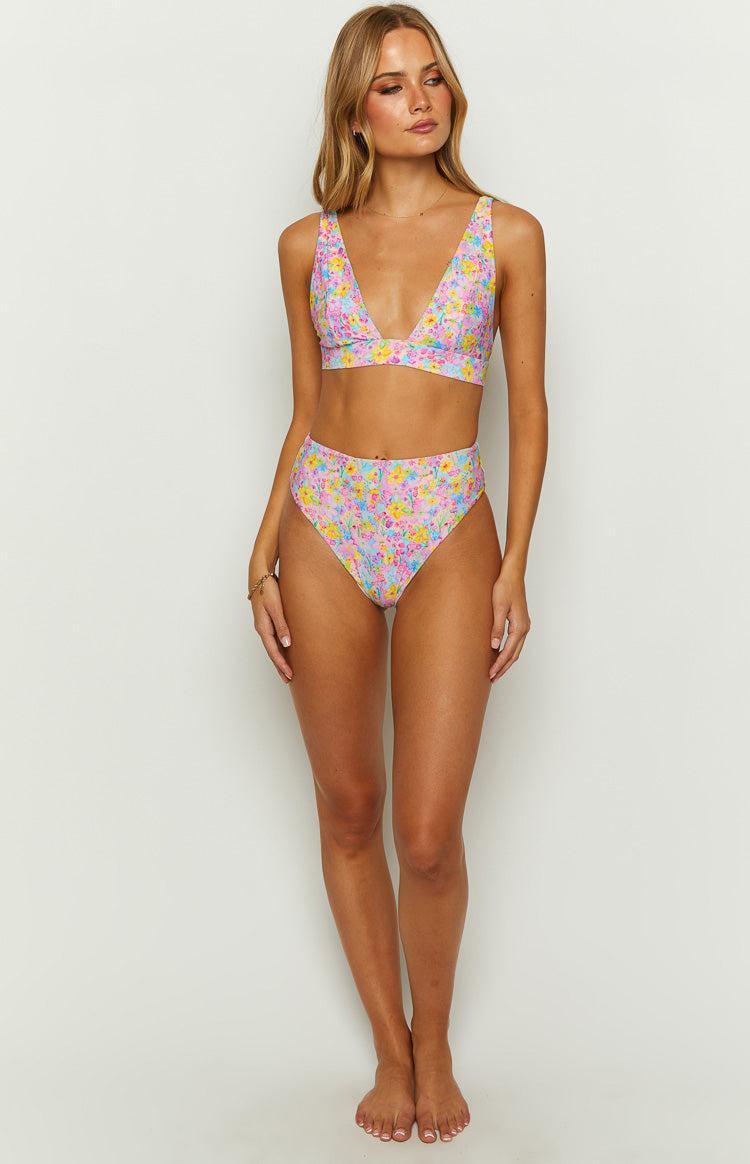 9.0 Swim Majorca Painted Floral High Waisted Bikini Bottoms Product Image