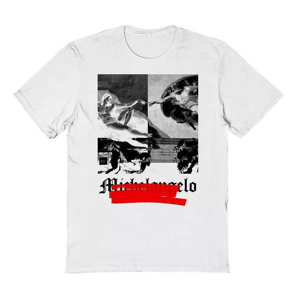Men's apoh - Michelangelo Negative Graphic Tee, Size: Large, White Product Image