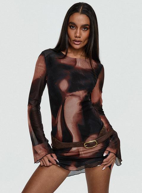 Nyxia Long Sleeve Mini Dress Multi Product Image