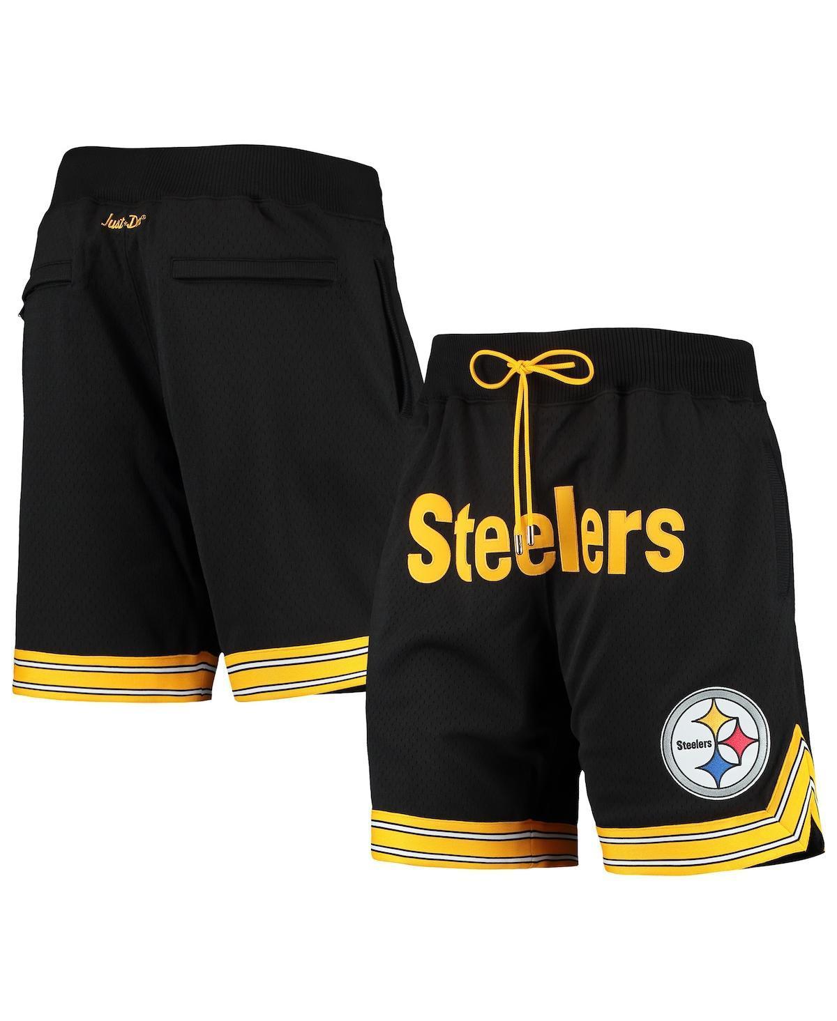 Men's Mitchell & Ness Black Pittsburgh Steelers Just Don Gold Rush Shorts, Size: Large Product Image