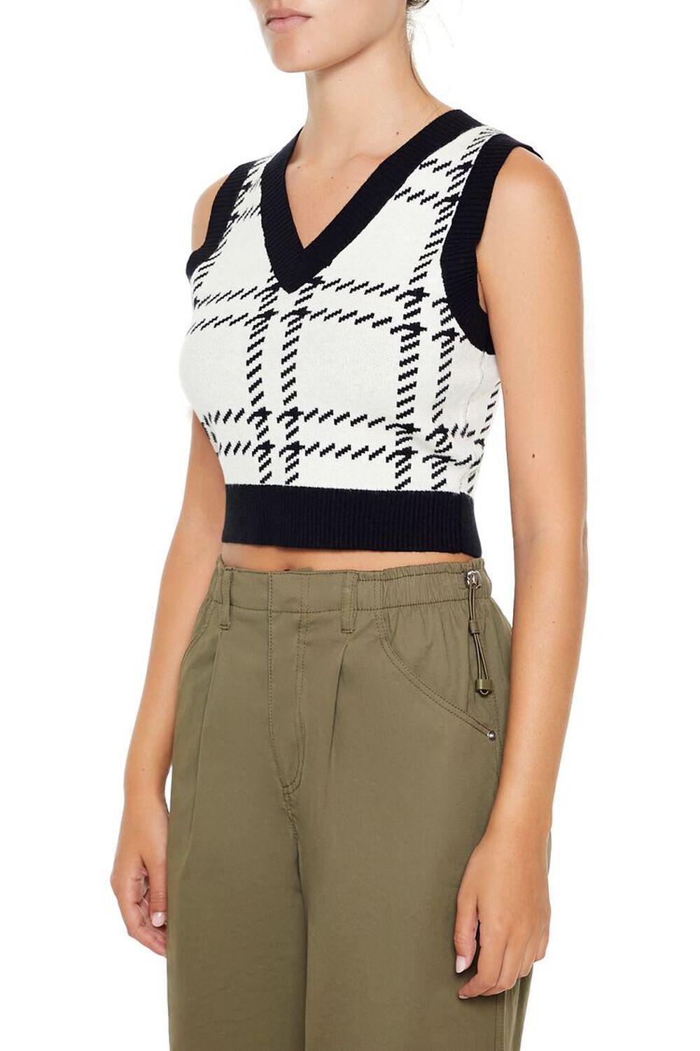 Cropped Plaid Sweater Vest | Forever 21 Product Image