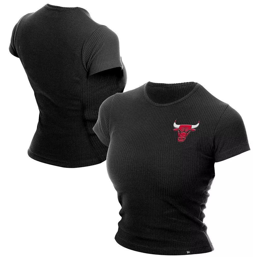 Womens New Era Chicago Bulls Leisure Collection Baby Doll Cropped T-Shirt Product Image