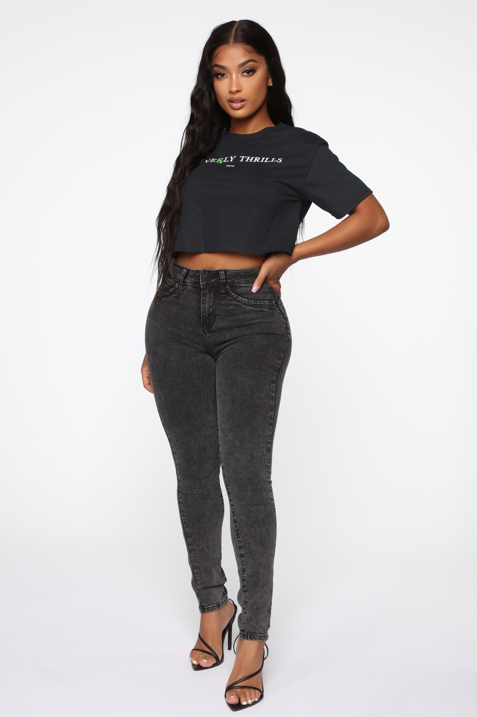Got You On Lockdown Skinny Jeans - Acid Wash Black Product Image