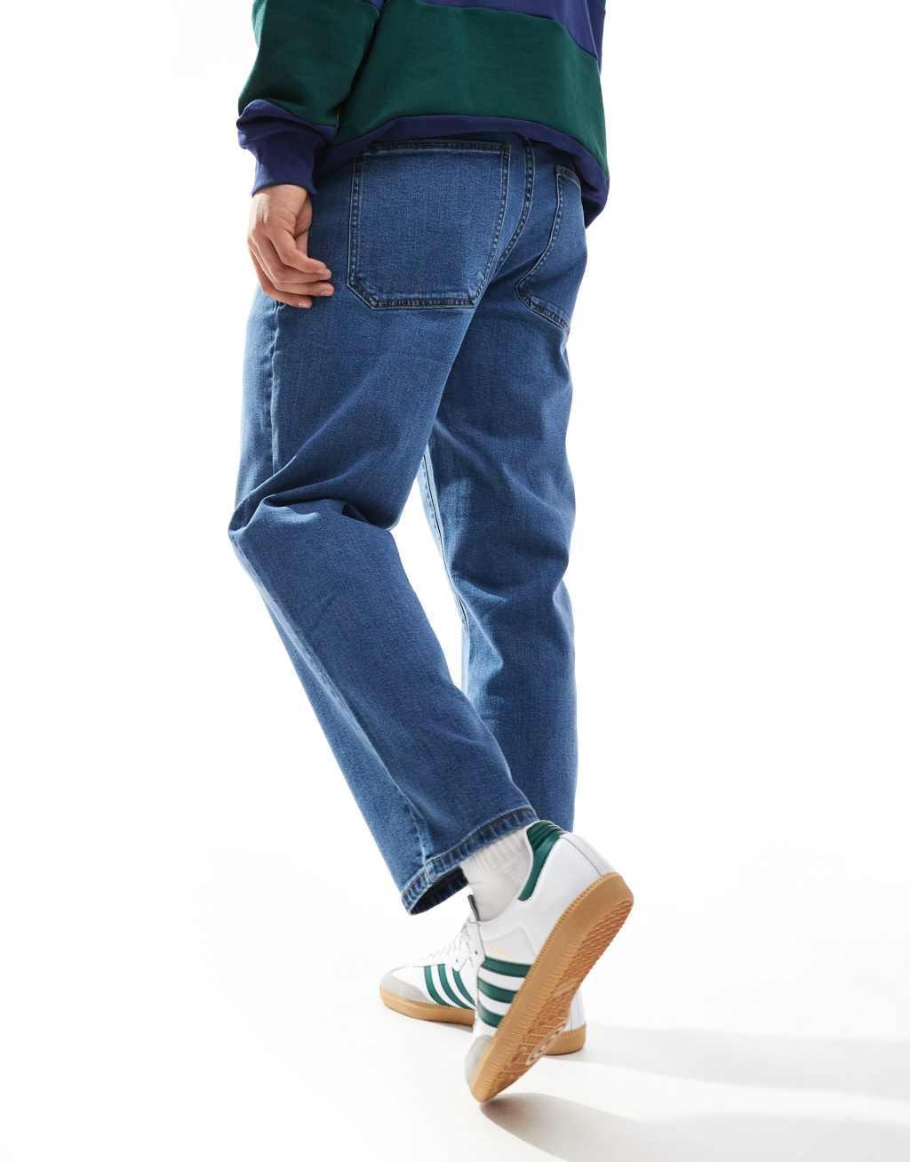 Farah Hawtin straight jeans in worn indigo  Product Image