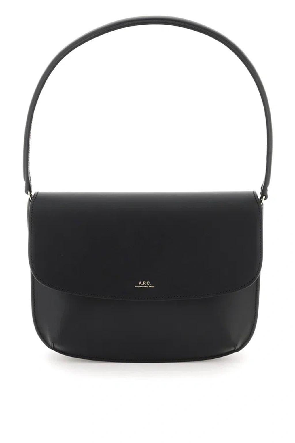 APC Womens Noir Sarah Logo-embossed Leather Shoulder Bag Product Image
